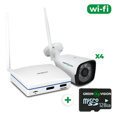 Комплект відеоспостереження бездротової Wi-Fi на 4 камери 3MP GV-IP-K-W58/04 (Lite) Код: 16727 METON - 47878 фото