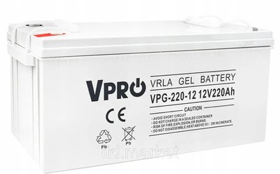 Гелевий акумулятор Volt Polska GEL VPRO Premium 12V 220Ah (6AKUGEL220) 22012 фото