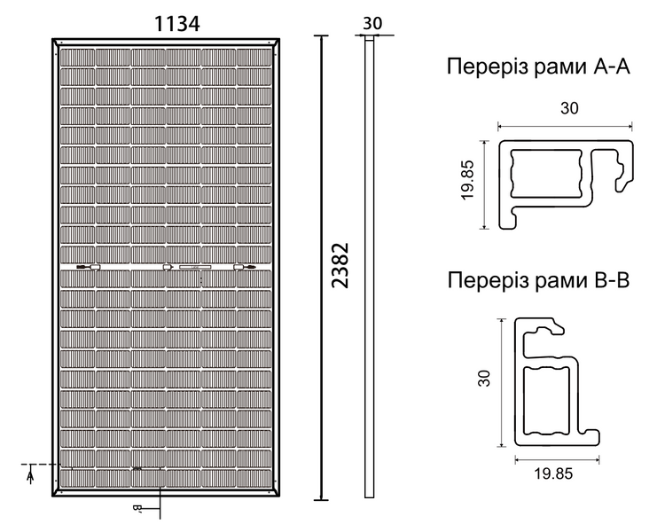 Сонячна панель Leapton LP182*210-M-66-NB-620W Bificial Fiberglass N-type 620Вт LP620 фото