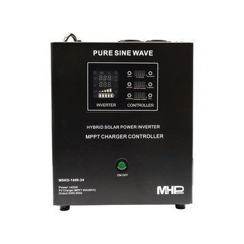 ДБЖ(Гібридний сонячний інвертор) MHPower MSKD-2000-24, UPS, 1400W, чистий синус, 24V, MPPT сонячний контролер METON - HK1400w фото