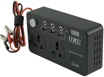 Перетворювач напруги інвертор UKC DC/AC 12V-220V LCD 3 USB 200W METON - 200 фото